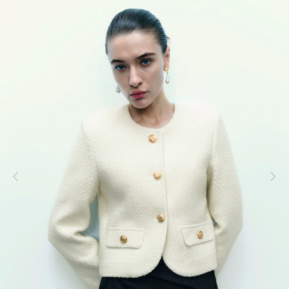 Ivory urban revivo tweed jacket